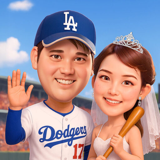大谷翔平選手結婚記念の似顔絵アニメーション