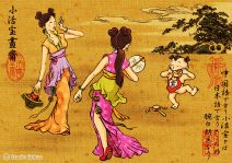 Traditional ink painting style figure painting