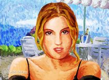 Impressionist Renoir style, young woman portrait