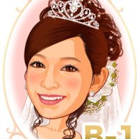 結婚式新婦・花嫁髪型ヘアスタイル似顔絵見本パターン「B-1」