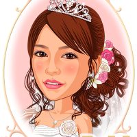 結婚式新婦・花嫁髪型ヘアスタイル似顔絵見本パターン「B-11」