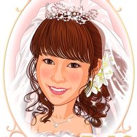 結婚式新婦・花嫁髪型ヘアスタイル似顔絵見本パターン「B-12」