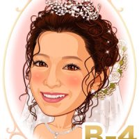 結婚式新婦・花嫁髪型ヘアスタイル似顔絵見本パターン「B-4」