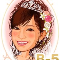 結婚式新婦・花嫁髪型ヘアスタイル似顔絵見本パターン「B-5」