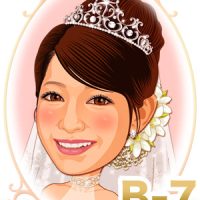 結婚式新婦・花嫁髪型ヘアスタイル似顔絵見本パターン「B-7」