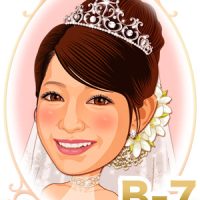 結婚式新婦・花嫁髪型ヘアスタイル似顔絵見本パターン「B-7」