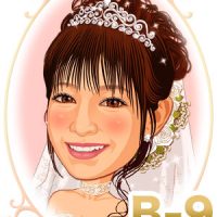 結婚式新婦・花嫁髪型ヘアスタイル似顔絵見本パターン「B-9」