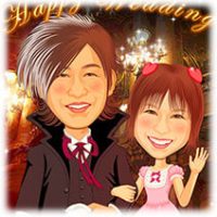 似顔絵ウェルカムボード：ブラックジャック-1-1-縦（BJ・ピノココスチューム