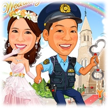 警察官 結婚式の美しい似顔絵 美顔絵 Com 警察官 結婚式の美しい似顔絵 美顔絵 Com