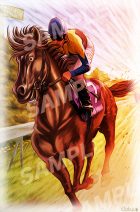 A racehorse in Oil painting style