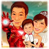 似顔絵ウェルカムボード：アイアンマン3-1-縦（東京スカイツリー）