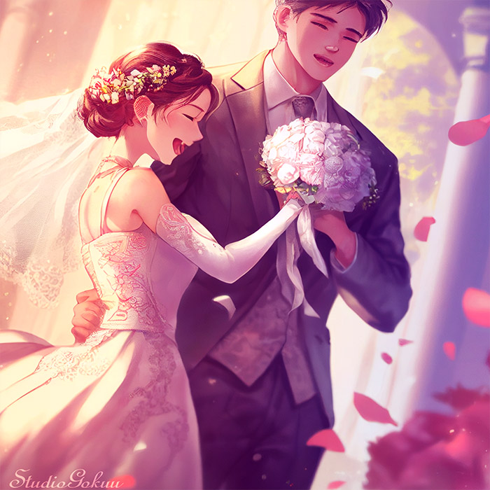 ウェディングイラスト素材-2「結婚式新郎新婦イラスト」 - 美しい ...